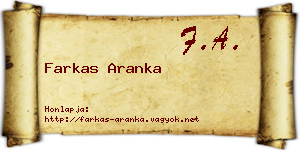 Farkas Aranka névjegykártya