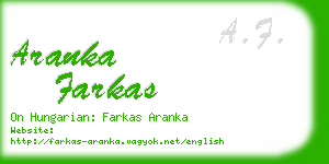 aranka farkas business card